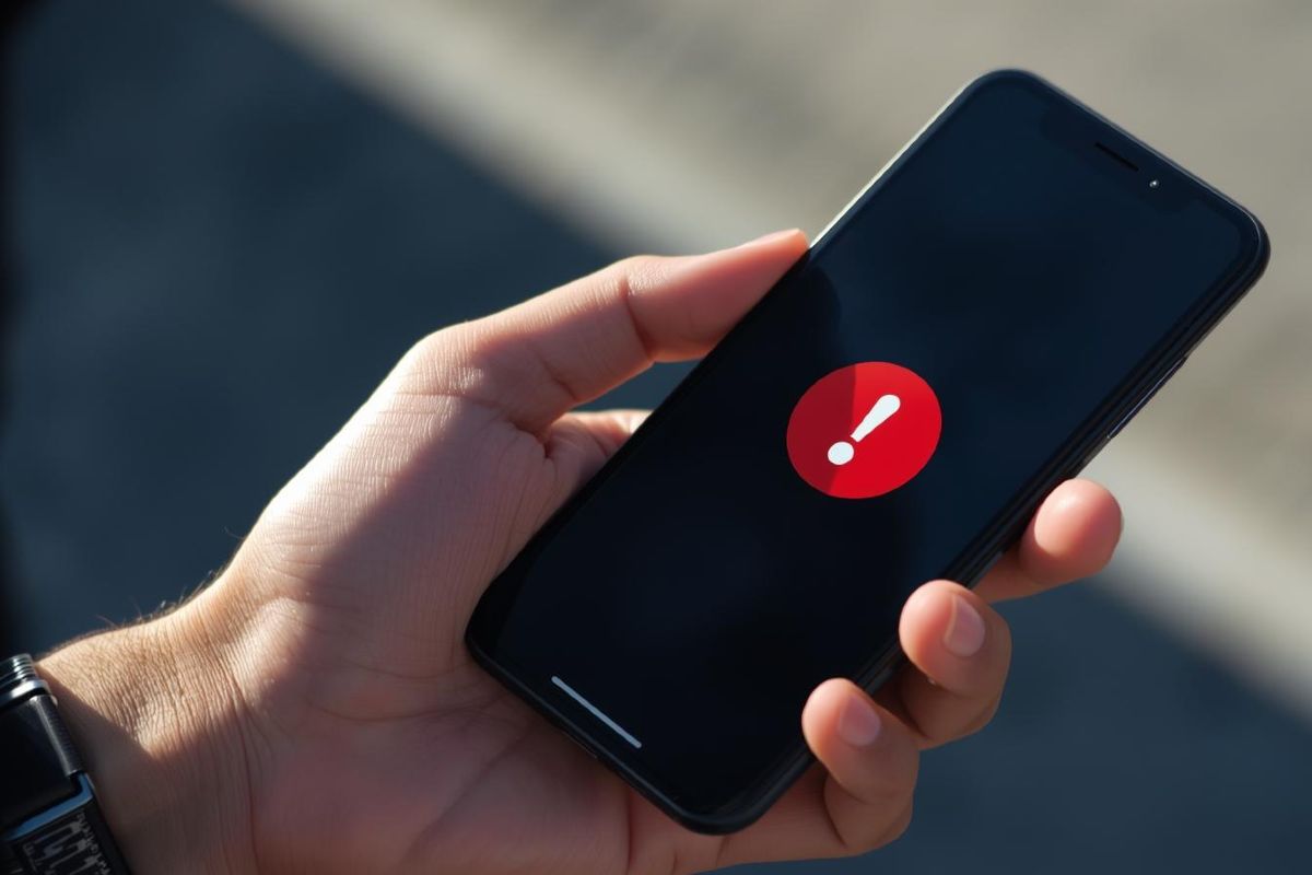 Smartphone segnale pericolo